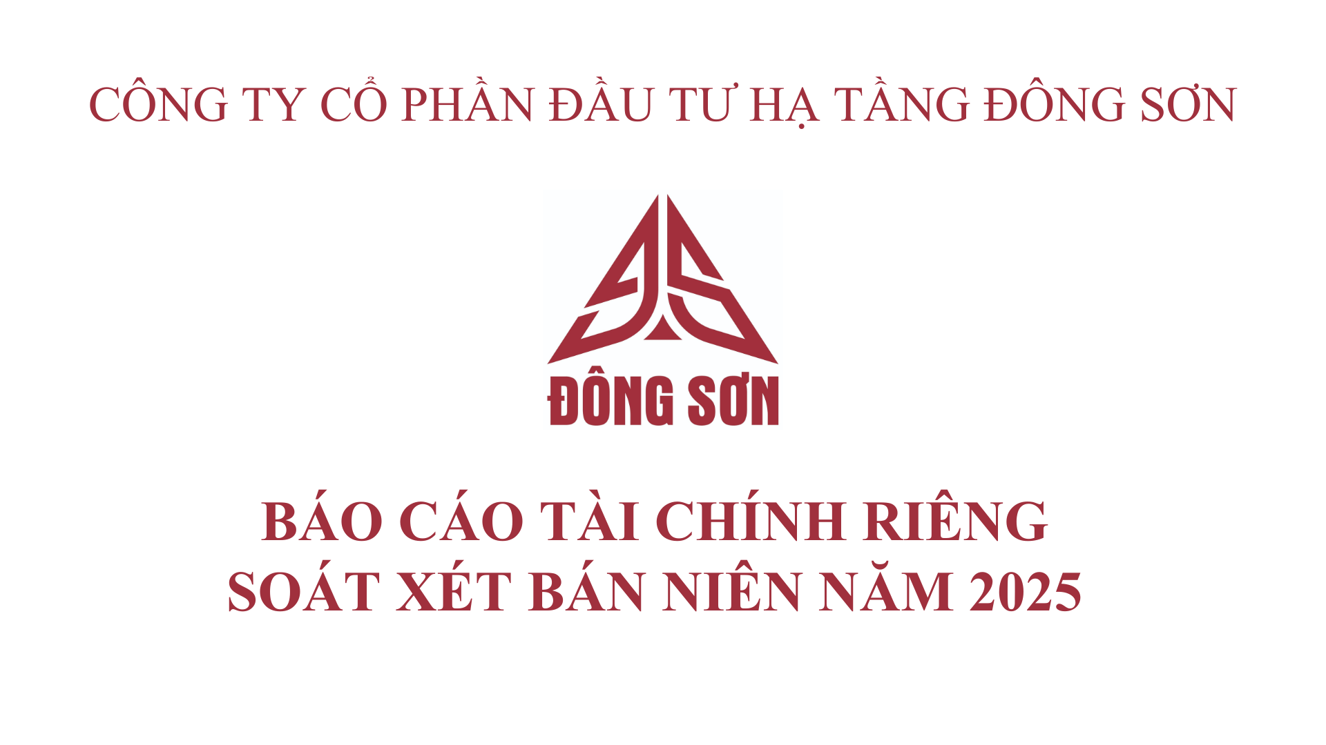 BÁO CÁO TÀI CHÍNH RIÊNG SOÁT XÉT BÁN NIÊN NĂM 2025