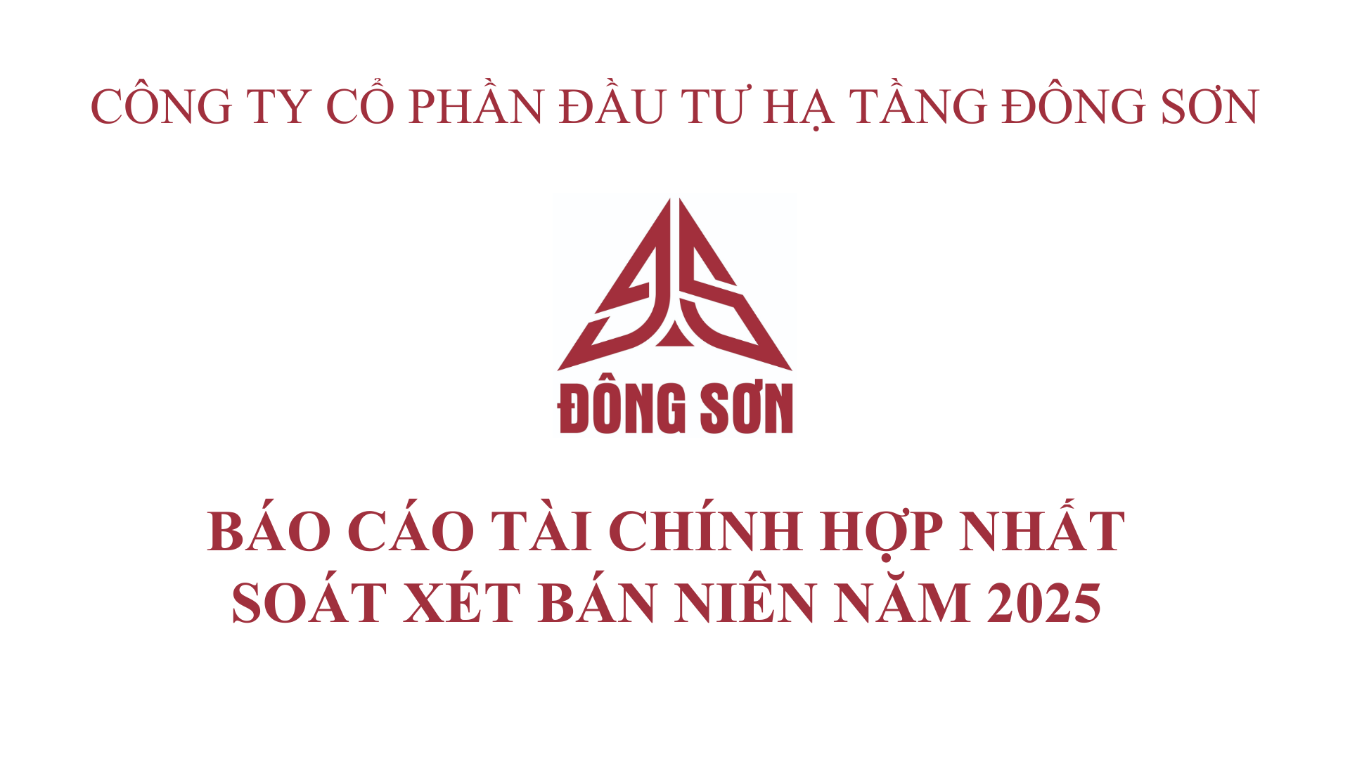 BÁO CÁO TÀI CHÍNH HỢP NHẤT SOÁT XÉT BÁN NIÊN NĂM 2025